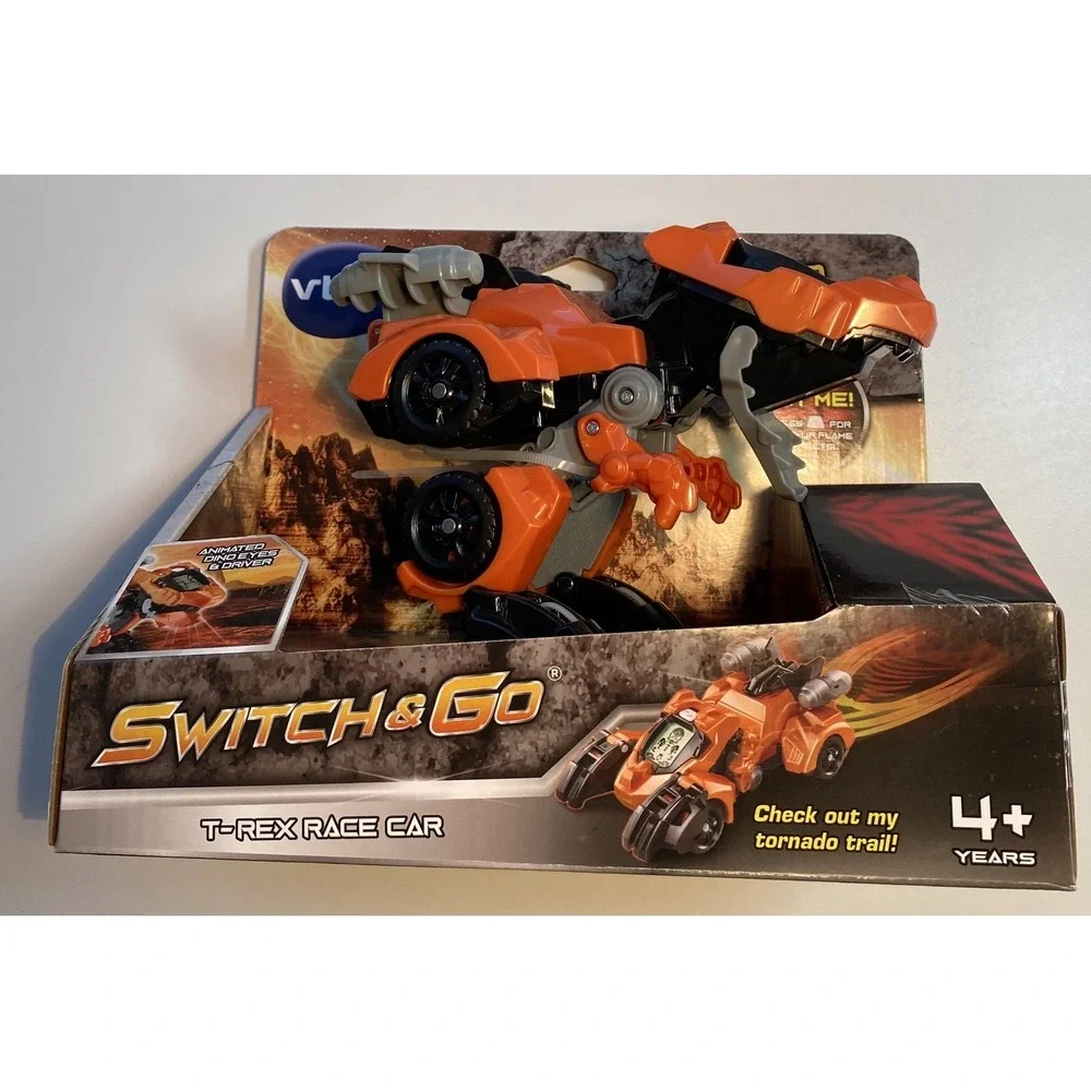 VTech Switch & Go T-Rex‎ Race Car Toy Animated Dino Eyes Light Up Effects Age 4+
